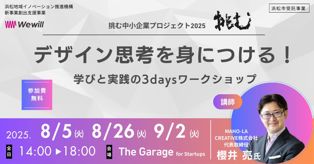 デザイン思考を身につける！実践型3Daysワークショップ