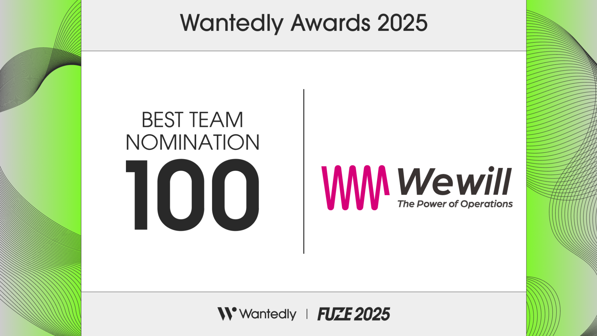 【プレスリリース】 Wantedly Awards 2025<br>「BEST TEAM NOMINSTION 100」に初ノミネート！